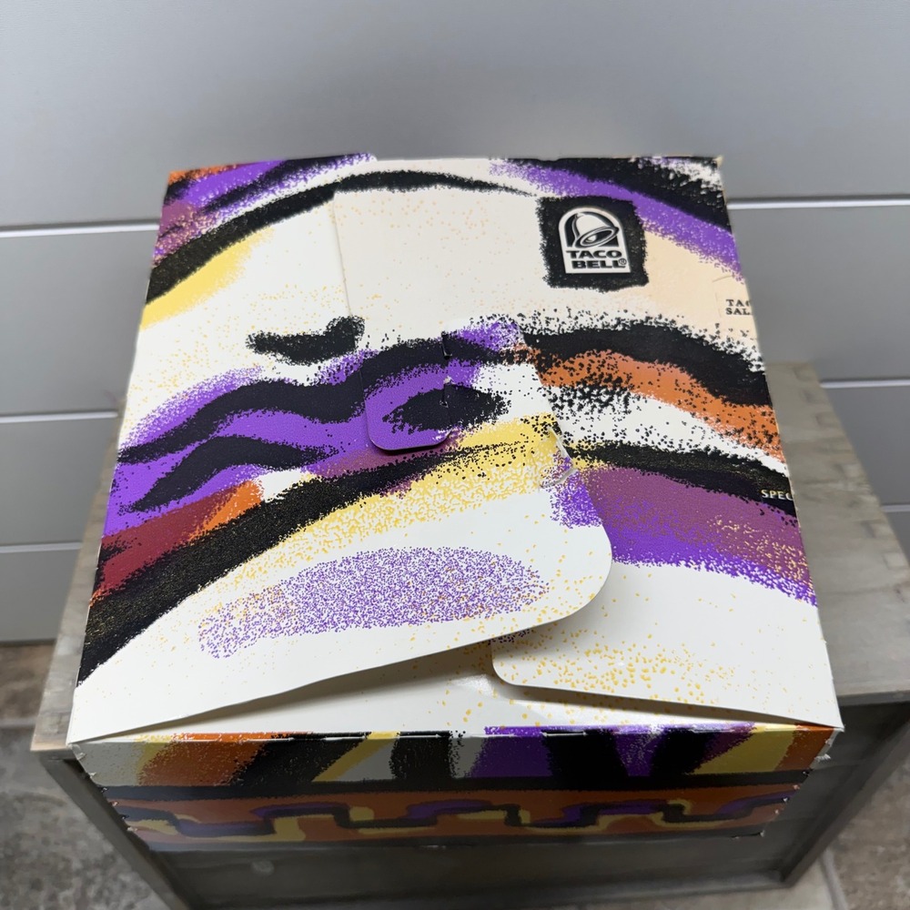 Rare Vintage 1997 Taco Bell Taco Salad Box 90s Graphic Fast Food Memorabilia